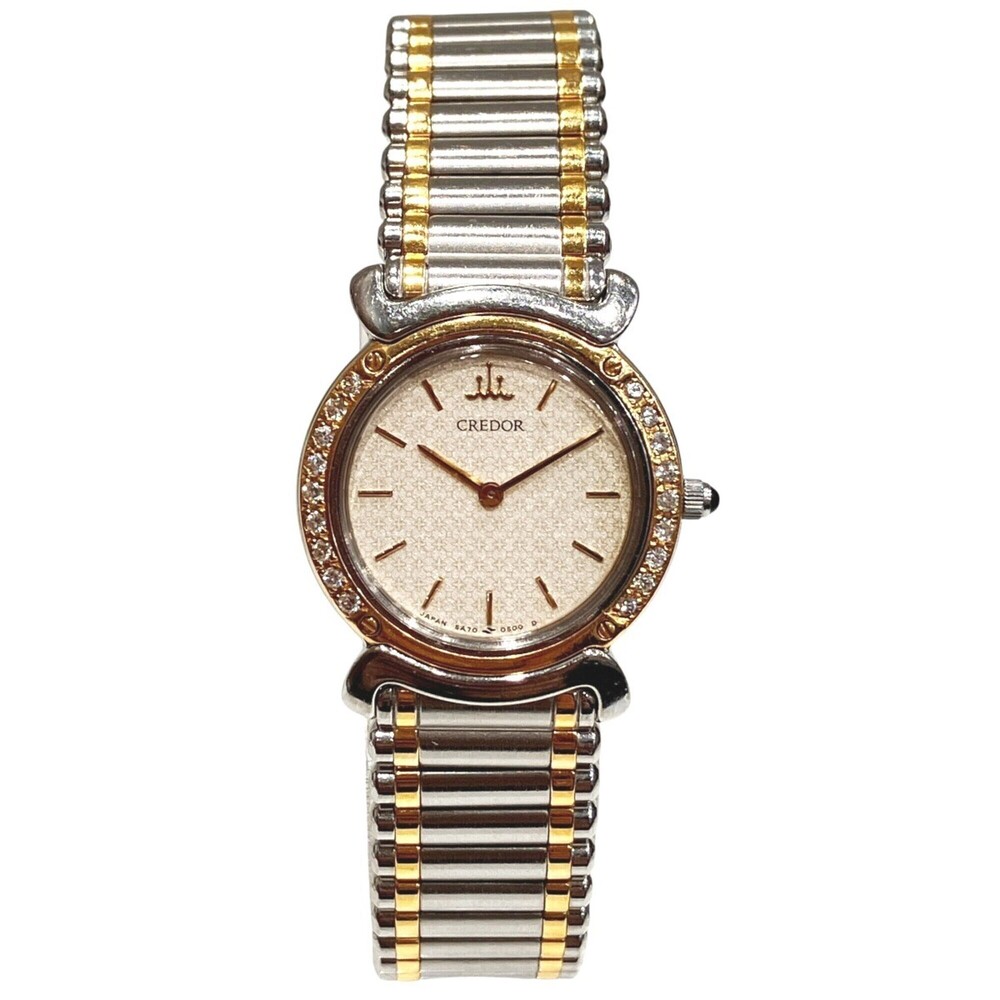 Seiko Credor watch, total weight 48.2g, stainless steel, quartz movement, gol...